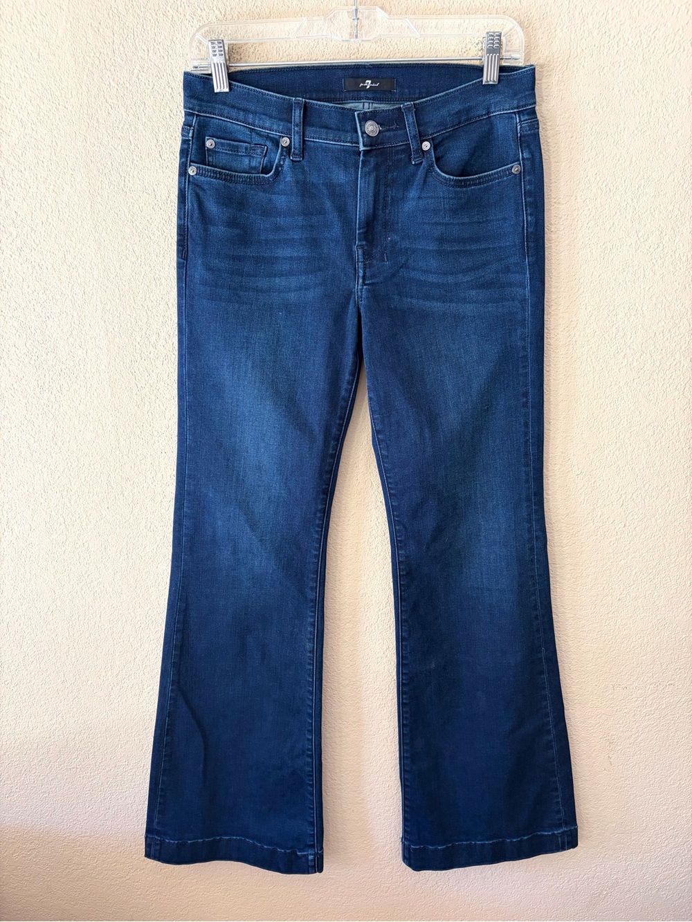 7 For All Mankind Dojo Flare Leg Dark Wash Jeans 28 - Picture 2 of 11